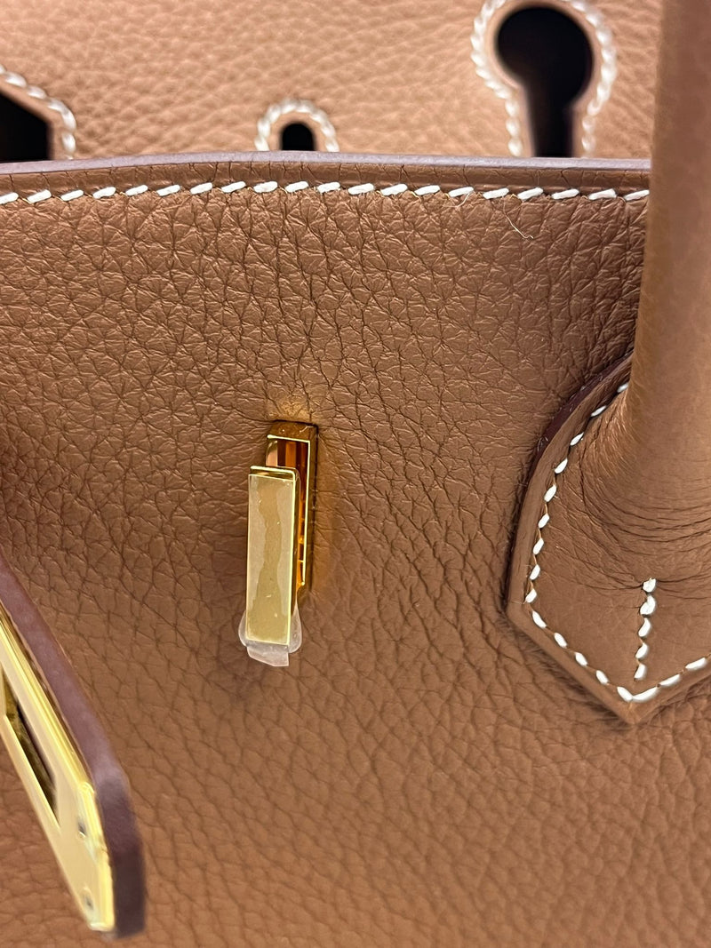 Hermes Birkin 25 Togo Calfskin Leather 37 Gold / Gold Hardware Handbag