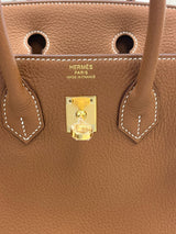 Hermes Birkin 25 Togo Calfskin Leather 37 Gold / Gold Hardware Handbag