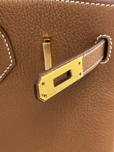Hermes Birkin 25 Togo Calfskin Leather 37 Gold / Gold Hardware Handbag