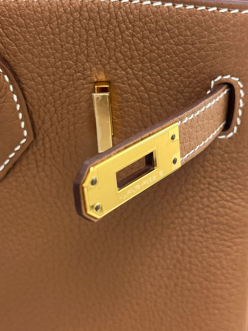 Hermes Birkin 25 Togo Calfskin Leather 37 Gold / Gold Hardware Handbag