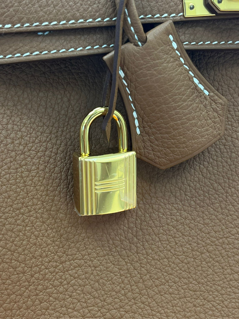 Hermes Birkin 25 Togo Calfskin Leather 37 Gold / Gold Hardware Handbag