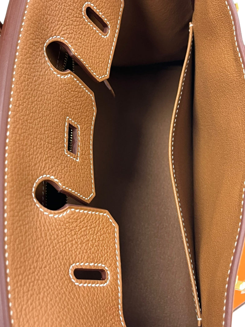 Hermes Birkin 25 Togo Calfskin Leather 37 Gold / Gold Hardware Handbag