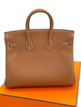Hermes Birkin 25 Togo Calfskin Leather 37 Gold / Gold Hardware Handbag