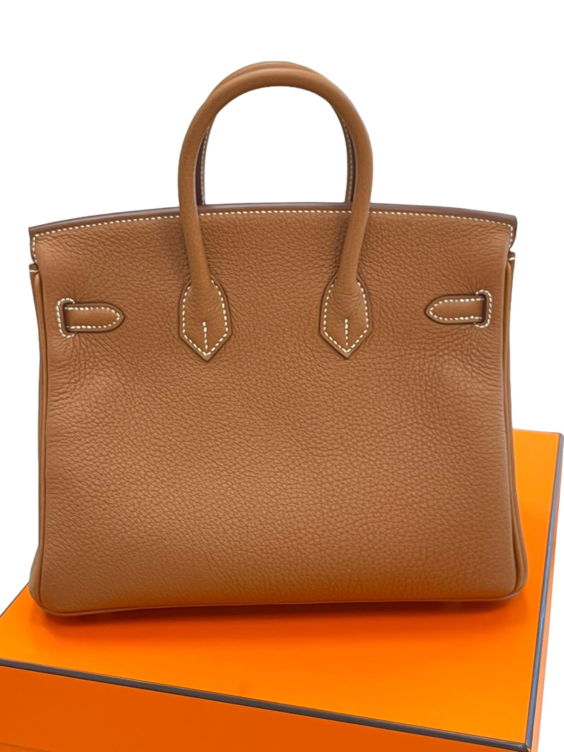 Hermes Birkin 25 Togo Calfskin Leather 37 Gold / Gold Hardware Handbag