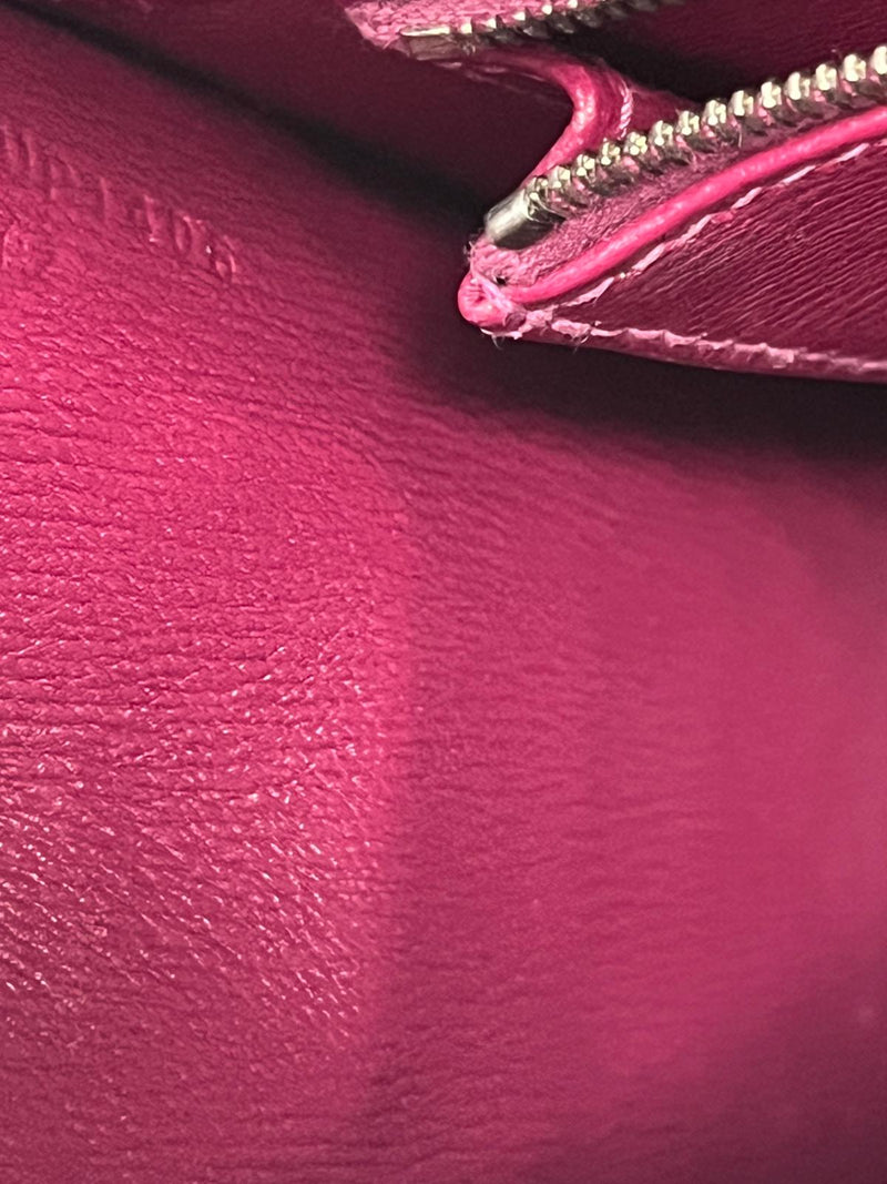 Hermes Kelly Sellier 25 Rose Pourpre Shiny Niloticus Crocodile Palladium