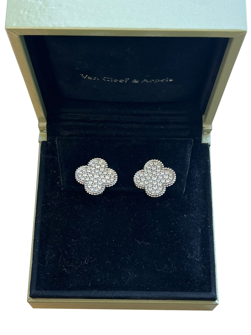 Van Cleef & Arpels Magic Alhambra 2.13 Carats Diamond Earrings 18K White Gold