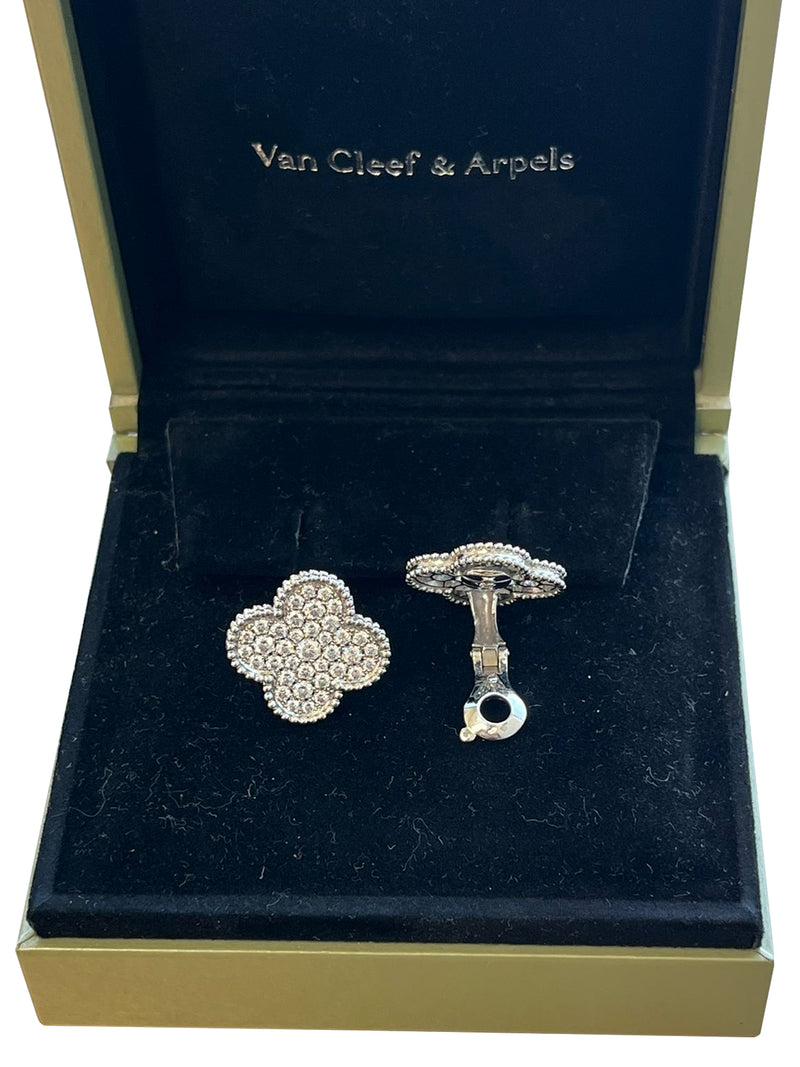 Van Cleef & Arpels Magic Alhambra 2.13 Carats Diamond Earrings 18K White Gold