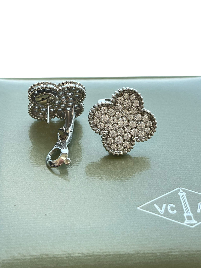 Van Cleef & Arpels Magic Alhambra 2.13 Carats Diamond Earrings 18K White Gold