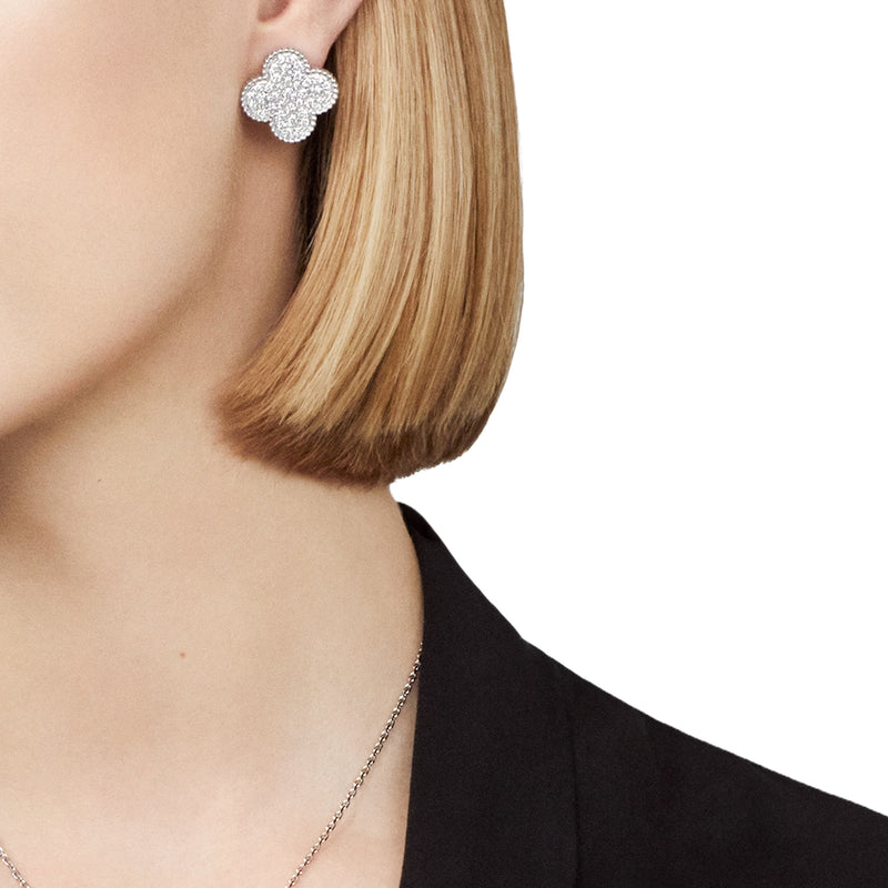 Van Cleef & Arpels Magic Alhambra 2.13 Carats Diamond Earrings 18K White Gold