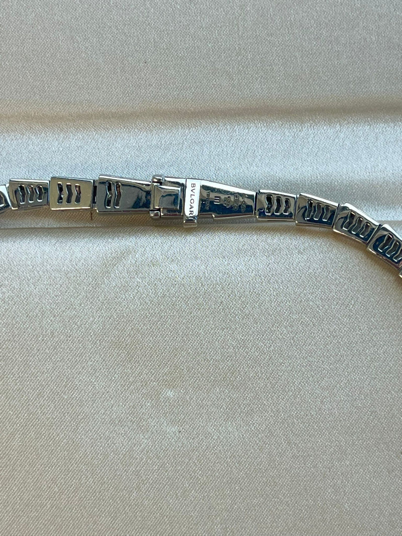 Bulgari Serpenti Viper Full Pave Diamonds Necklace 18k White Gold