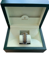 Rolex Oyster Perpetual Date Two-Tone Blue Diamond Dial Bezel Men's Watch 15003