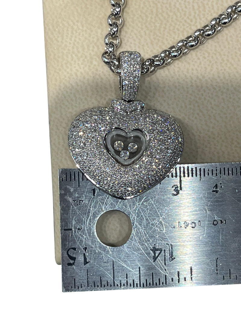 Chopard Happy Diamonds 2.50 Carat 18K White Gold VVS Diamond Pendant Necklace