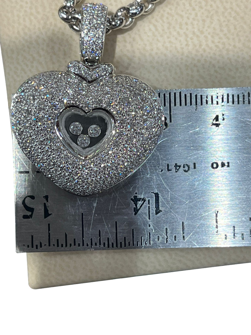 Chopard Happy Diamonds 2.50 Carat 18K White Gold VVS Diamond Pendant Necklace