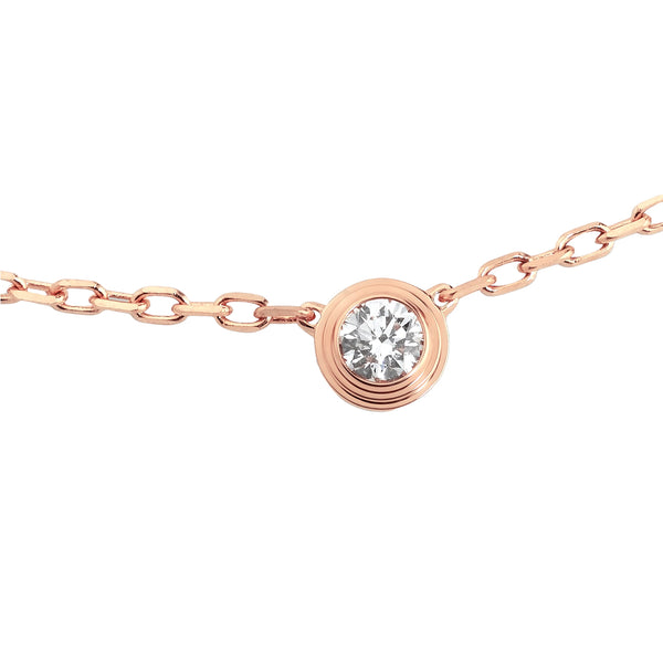 Cartier D'Amour Small Model 0.09ct Diamond Pendant Necklace 18K Rose Gold