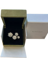 Van Cleef & Arpels 1.18ct Lotus Between the Finger 4 Flowers Ring 18K White Gold