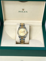 Rolex Datejust 36mm Champagne Dial Two-Tone Yellow Gold Oystersteel Watch 126203
