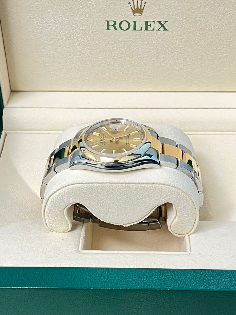 Rolex Datejust 36mm Champagne Dial Two-Tone Yellow Gold Oystersteel Watch 126203