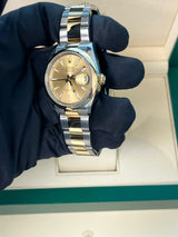 Rolex Datejust 36mm Champagne Dial Two-Tone Yellow Gold Oystersteel Watch 126203