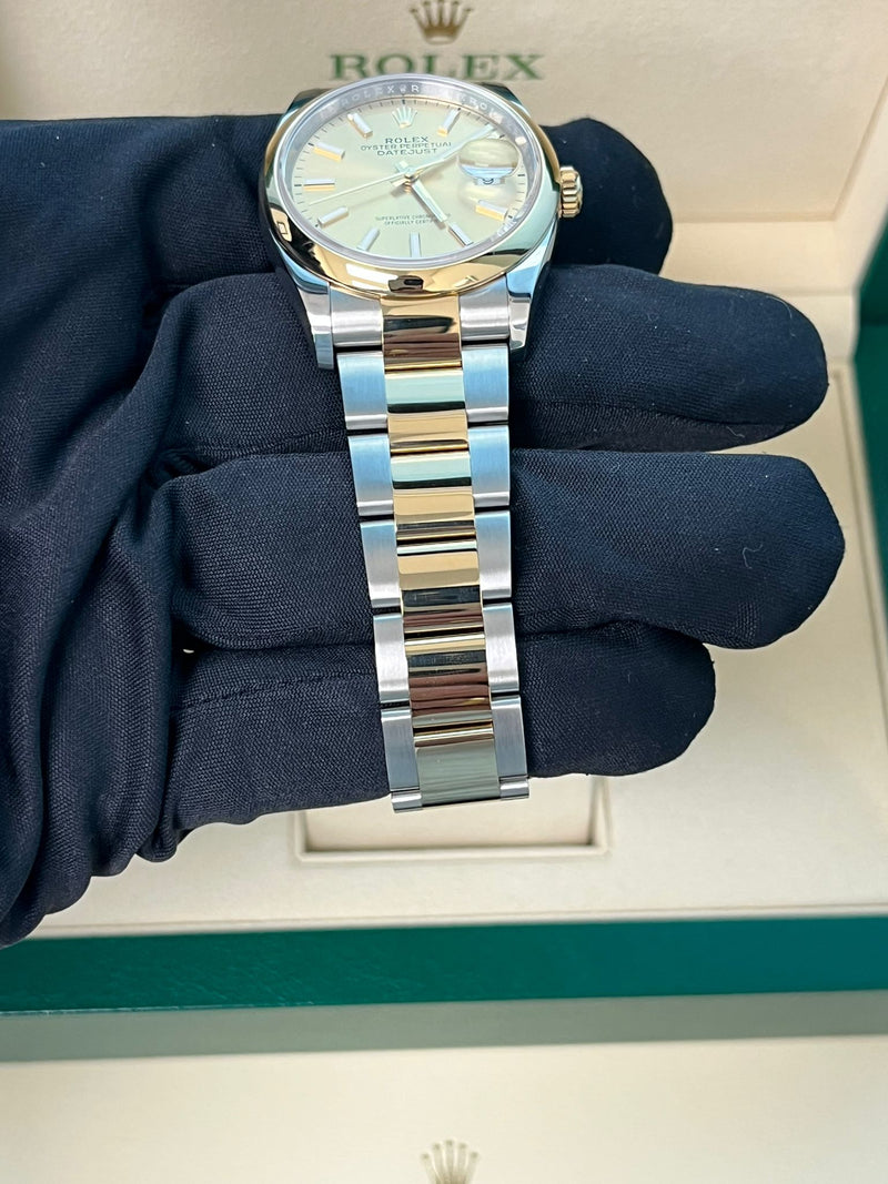 Rolex Datejust 36mm Champagne Dial Two-Tone Yellow Gold Oystersteel Watch 126203