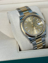 Rolex Datejust 36mm Champagne Dial Two-Tone Yellow Gold Oystersteel Watch 126203