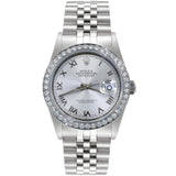 Rolex Datejust 36mm Gold Steel Natural 2.5ct Diamond Bezel Jubilee Watch 16014