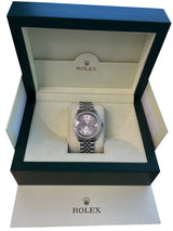 Rolex Datejust 36mm Gold Steel Natural 2.5ct Diamond Bezel Jubilee Watch 16014