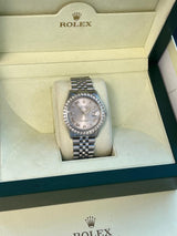 Rolex Datejust 36mm Gold Steel Natural 2.5ct Diamond Bezel Jubilee Watch 16014