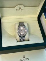 Rolex Datejust 36mm Gold Steel Natural 2.5ct Diamond Bezel Jubilee Watch 16014