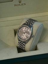 Rolex Datejust 36mm Gold Steel Natural 2.5ct Diamond Bezel Jubilee Watch 16014