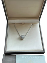 Bulgari Serpenti Viper Necklace 18K White Gold 0.63ct Full Pave Diamond Pendant