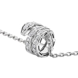 Bulgari Serpenti Viper Necklace 18K White Gold 0.63ct Full Pave Diamond Pendant