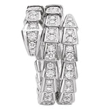 Bulgari Serpenti Viper Two-Coil Ring 1.32ct Full Pave Diamonds 18K White Gold