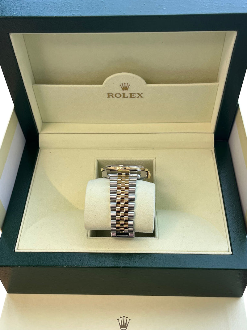 Rolex Datejust 36mm Mother Of Pearl Diamond Dial Bezel Gold Steel Watch 16233