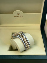 Rolex Datejust 36mm Mother Of Pearl Diamond Dial Bezel Gold Steel Watch 16233
