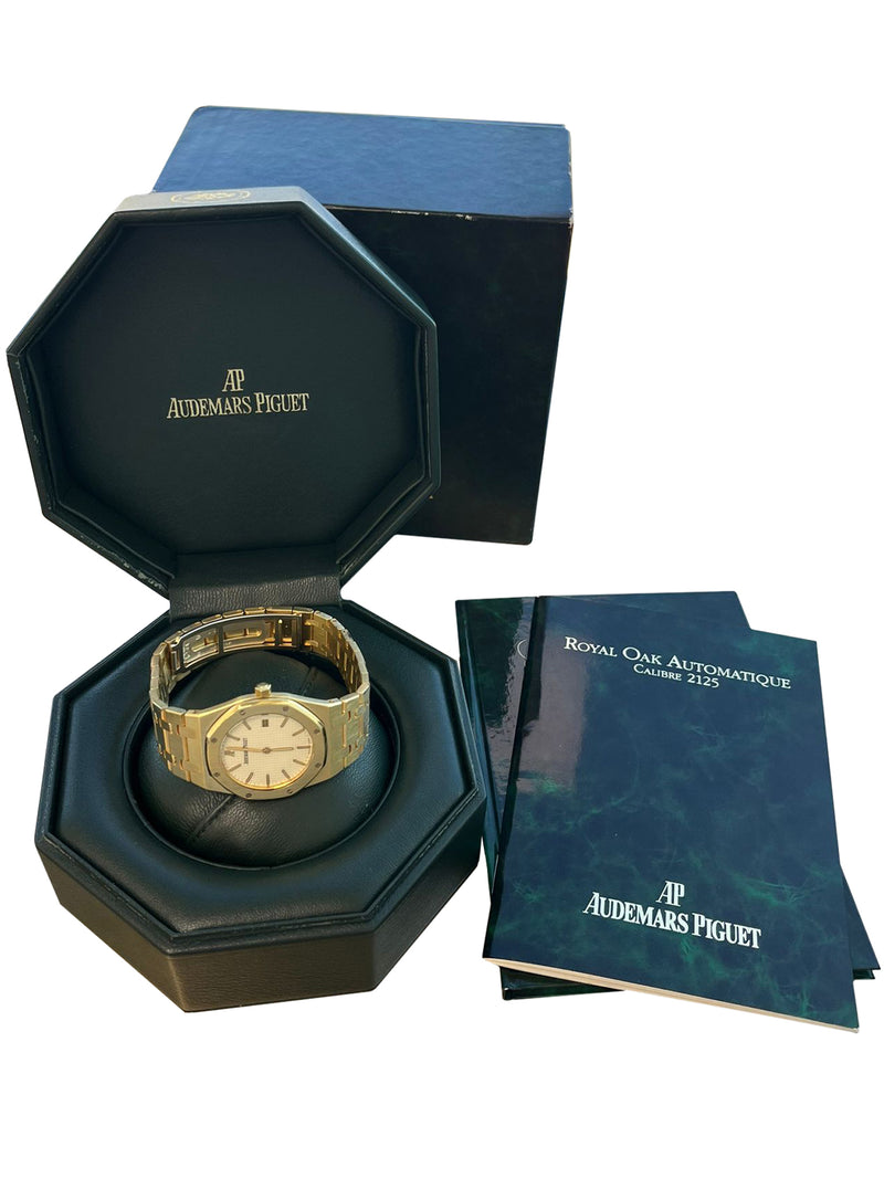 Audemars Piguet Royal Oak 34mm White Dial 18K Yellow Gold Quartz Watch 56303BA