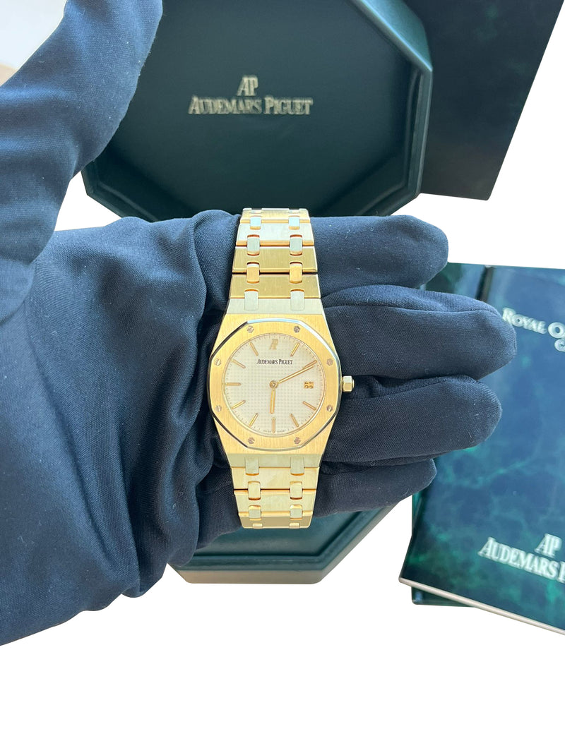 Audemars Piguet Royal Oak 34mm White Dial 18K Yellow Gold Quartz Watch 56303BA