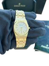 Audemars Piguet Royal Oak 34mm White Dial 18K Yellow Gold Quartz Watch 56303BA