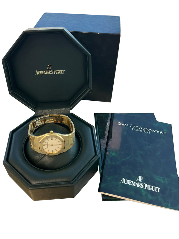 Audemars Piguet Royal Oak 34mm White Dial 18K Yellow Gold Quartz Watch 56303BA