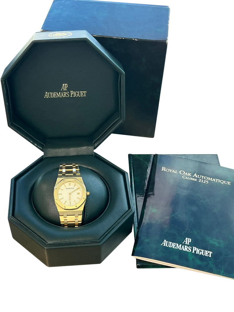 Audemars Piguet Royal Oak 34mm White Dial 18K Yellow Gold Quartz Watch 56303BA