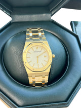 Audemars Piguet Royal Oak 34mm White Dial 18K Yellow Gold Quartz Watch 56303BA