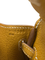 Hermes Birkin 25 Natural Sable Maurice Stamp W Gold Hardware Handbag
