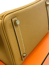 Hermes Birkin 25 Natural Sable Maurice Stamp W Gold Hardware Handbag
