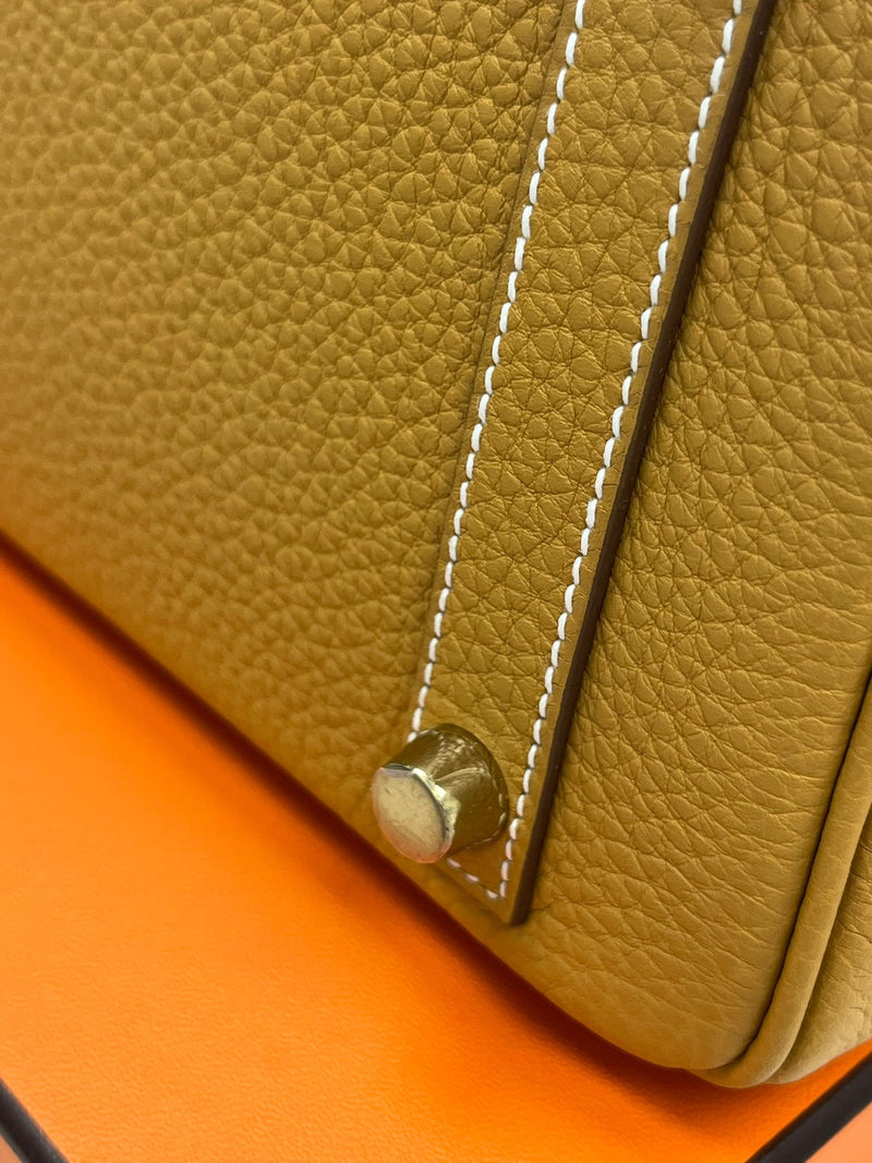 Hermes Birkin 25 Natural Sable Maurice Stamp W Gold Hardware Handbag