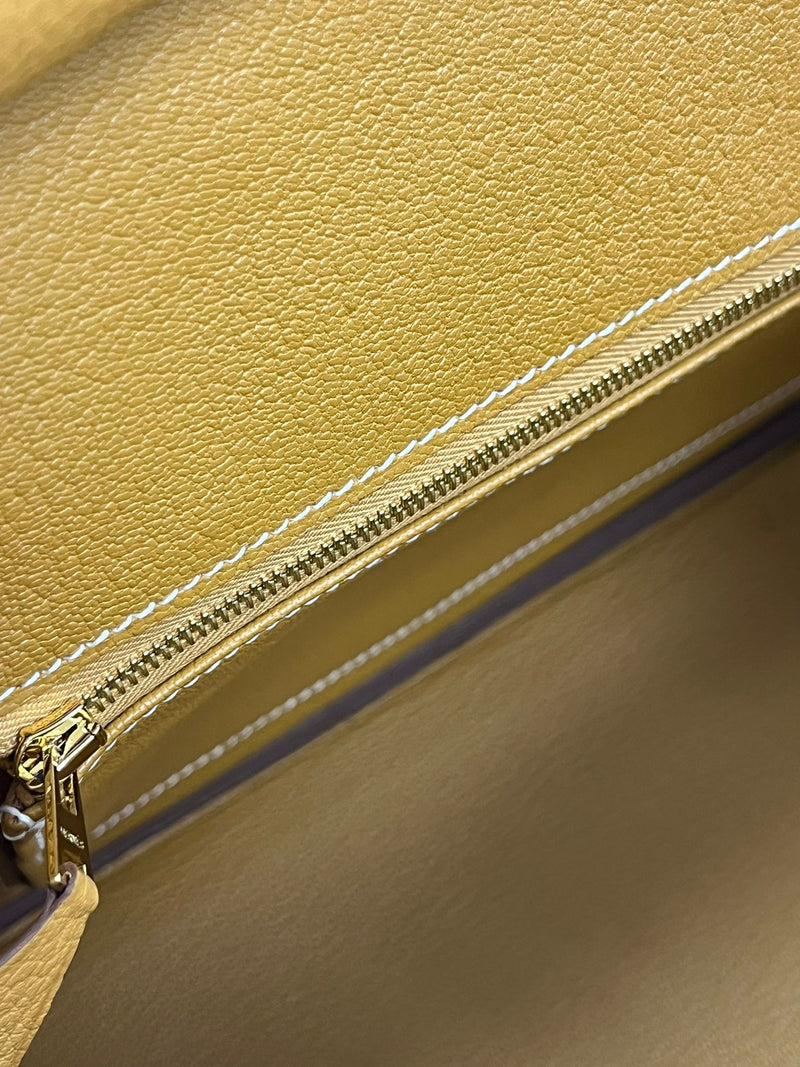 Hermes Birkin 25 Natural Sable Maurice Stamp W Gold Hardware Handbag
