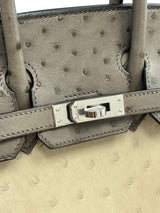 Hermes Birkin 25 Touch 3 Ostrich Calfskin Parchemin Palladium Hardware Handbag