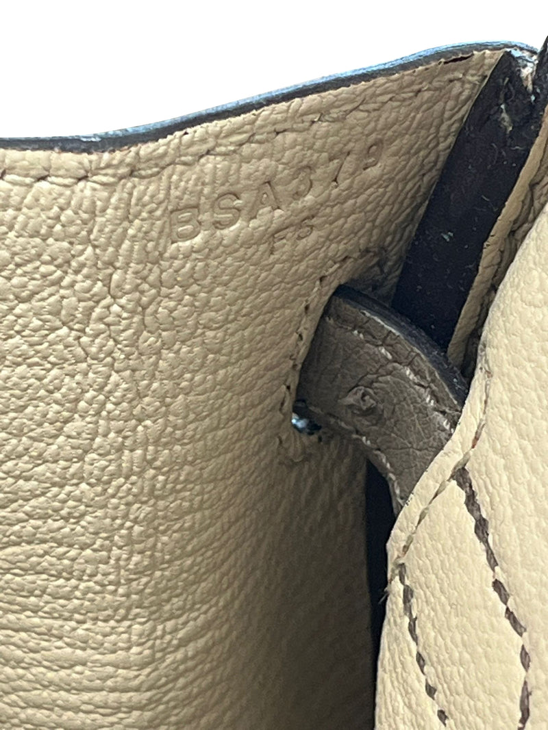Hermes Birkin 25 Touch 3 Ostrich Calfskin Parchemin Palladium Hardware Handbag