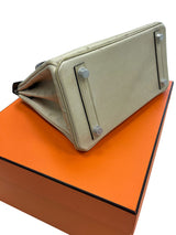 Hermes Birkin 25 Touch 3 Ostrich Calfskin Parchemin Palladium Hardware Handbag