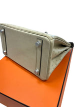 Hermes Birkin 25 Touch 3 Ostrich Calfskin Parchemin Palladium Hardware Handbag