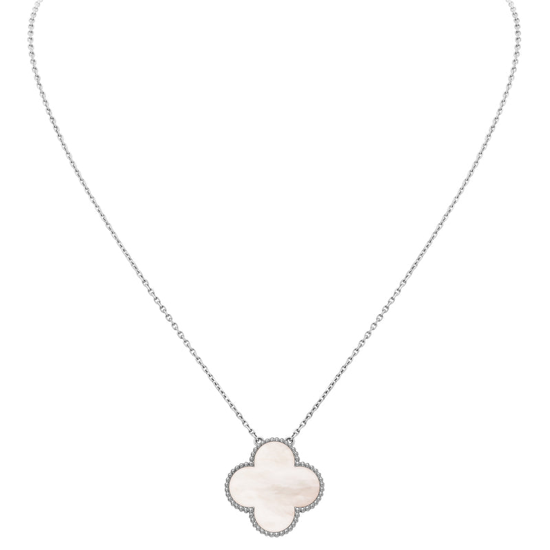 Van Cleef & Arpels Magic Alhambra Mother Of Pearl Small Pendant 18K White Gold