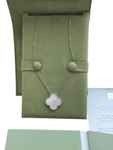Van Cleef & Arpels Magic Alhambra Mother Of Pearl Small Pendant 18K White Gold